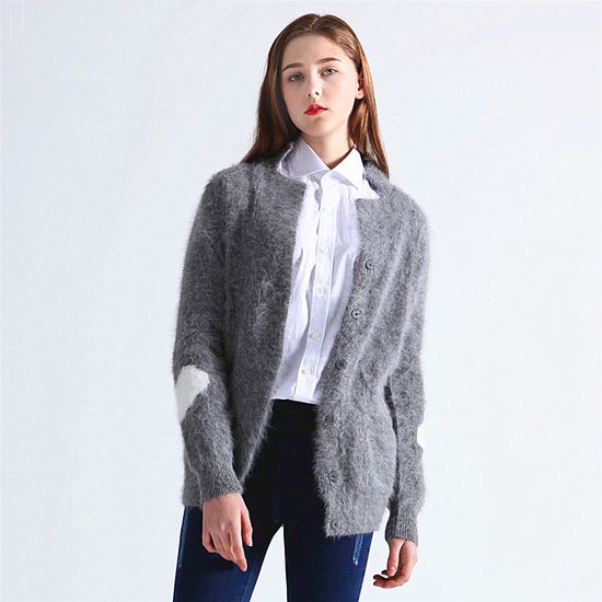 Angora Cardigan PREMIUM lang anthazit