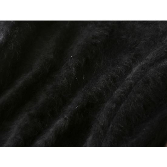 Angora Pullover V-Ausschnitt schwarz