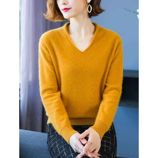 Angora Pullover Mika ocker S