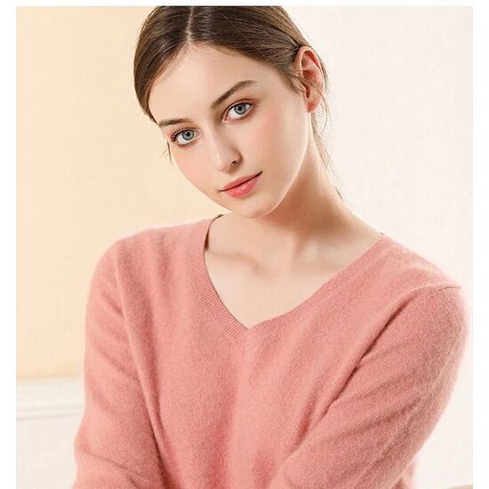 Angora Pullover Saphire babyrosa M/L