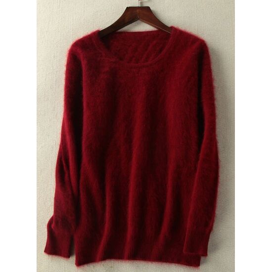 Angora Pullover Amelie dunkelrot