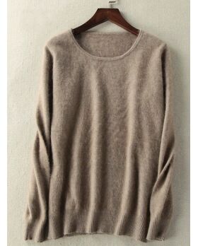 Angora Pullover Amelie hellbraun M/L
