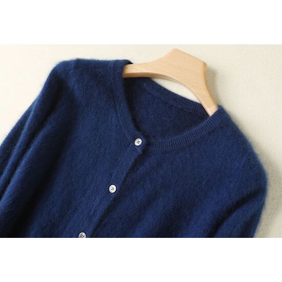 Angora Cardigan Pullover Merle navy