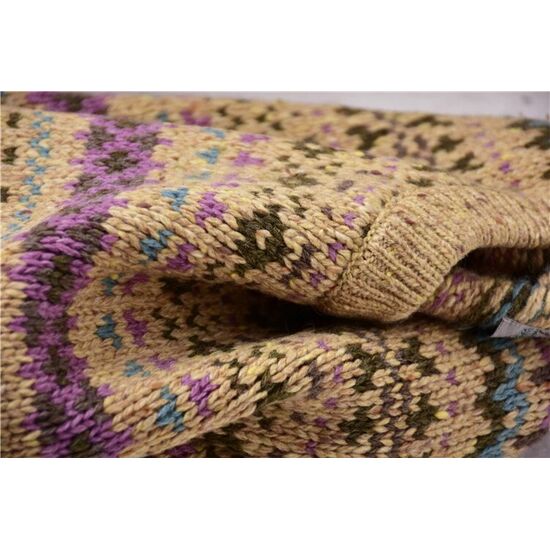 Wolle Pullover LIA beige/Muster Gr. M