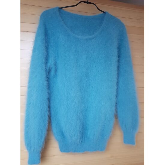 Angora RUNDHALS Pullover himmelsblau XS/S