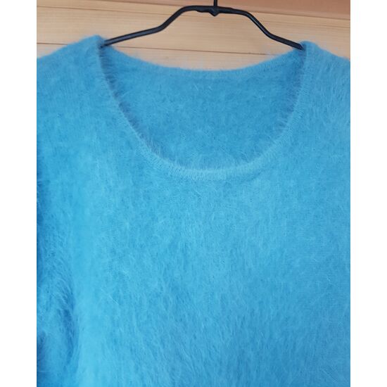 Angora RUNDHALS Pullover himmelsblau XS/S