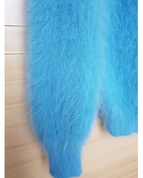 Angora RUNDHALS Pullover himmelsblau XS/S