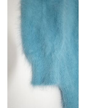 Angora RUNDHALS Pullover himmelsblau XS