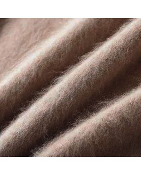 Angora Cardigan Rundhals beige/braun