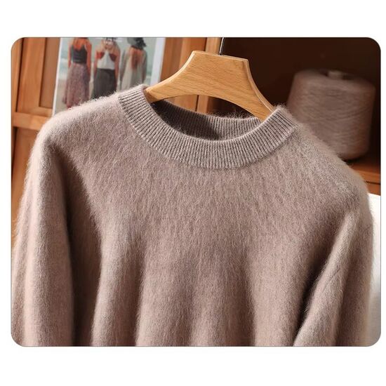 Angora Pullover Laura Rundhals erde XS